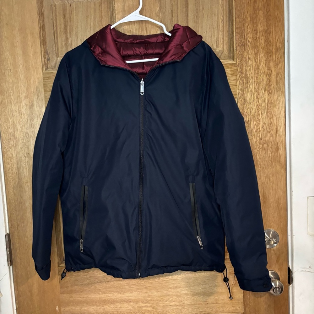 7 Diamonds men’s navy Blue and red Puffer Jacket‎ size M